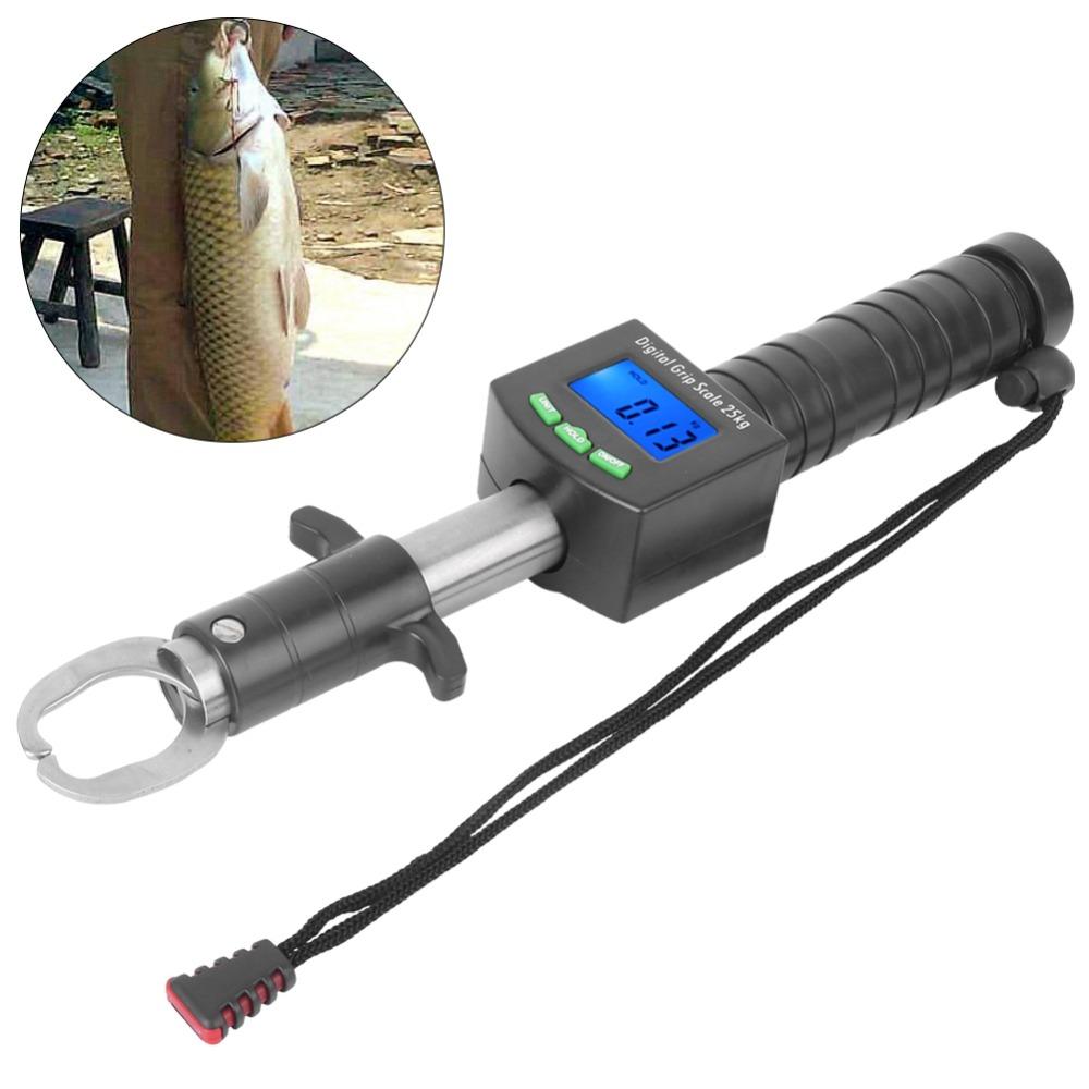 Digital Fish Lip Grabber Stainless Steel Fishing Grip Scale Fishing Grip Weight Scale  Boat Fishing