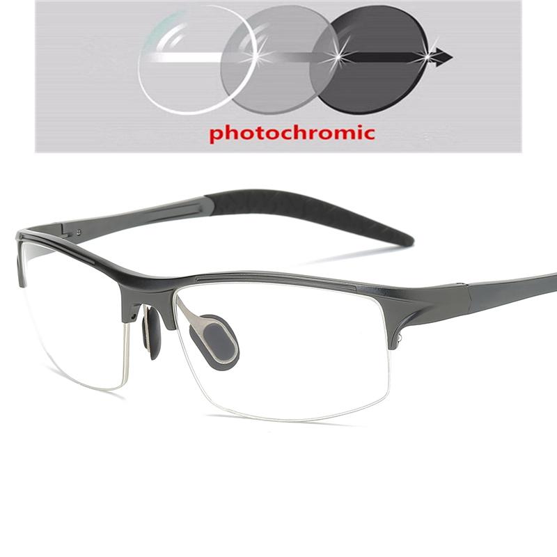 Sport Half Frame Square Prescription Glasses For The Nearsighted Aluminum Magnesium Myopia Spectacles Diopter 0 -0.5 -0.75 To -6