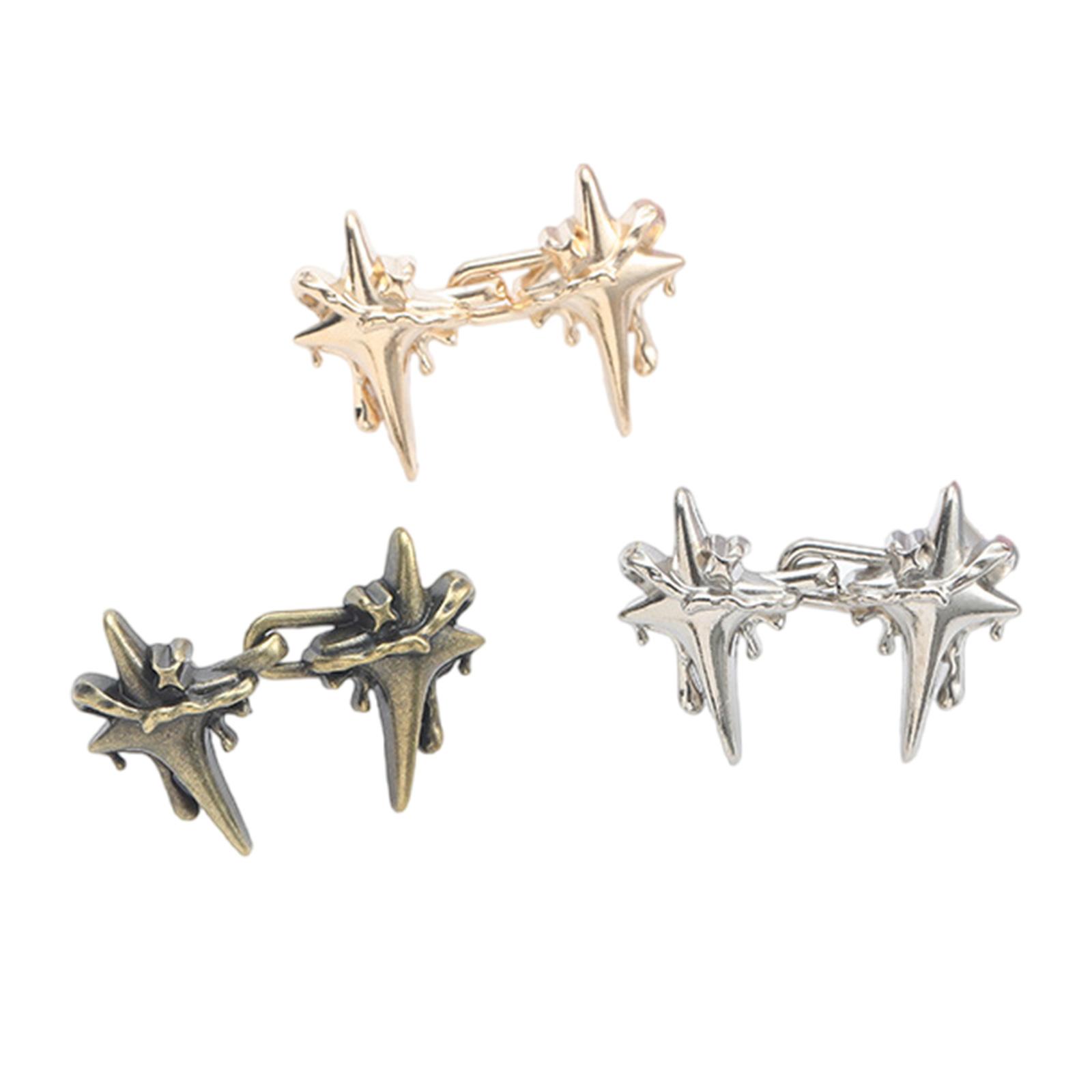 

3 штуки Зажим для утяжки талии в виде перекрещенной звезды для брюк, джинсов, металлический зажим-пуговица для утяжки талии, брошь, клипса, зажим для фитнеса талии 5