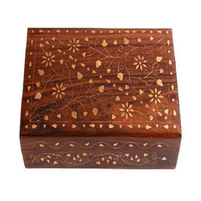 Handmade Wooden Jewellery Box for Women Jewel Organizer Flower Décor