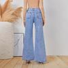 European & American INS Style Women's Front Slit Slimming Denim Long Pants