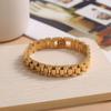 Htpwe Stainless Steel Watch With Bracelet Can Be Diy For Men 18k Gold Plated Couple Holiday Gift Bracelet Party Daily Zircon