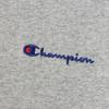 Champion Long Sleeve Crew Neck CottonUSA Script Oxford Size M Women's Dress, 100% Cotton, Logo, Gray, (CW-W401)