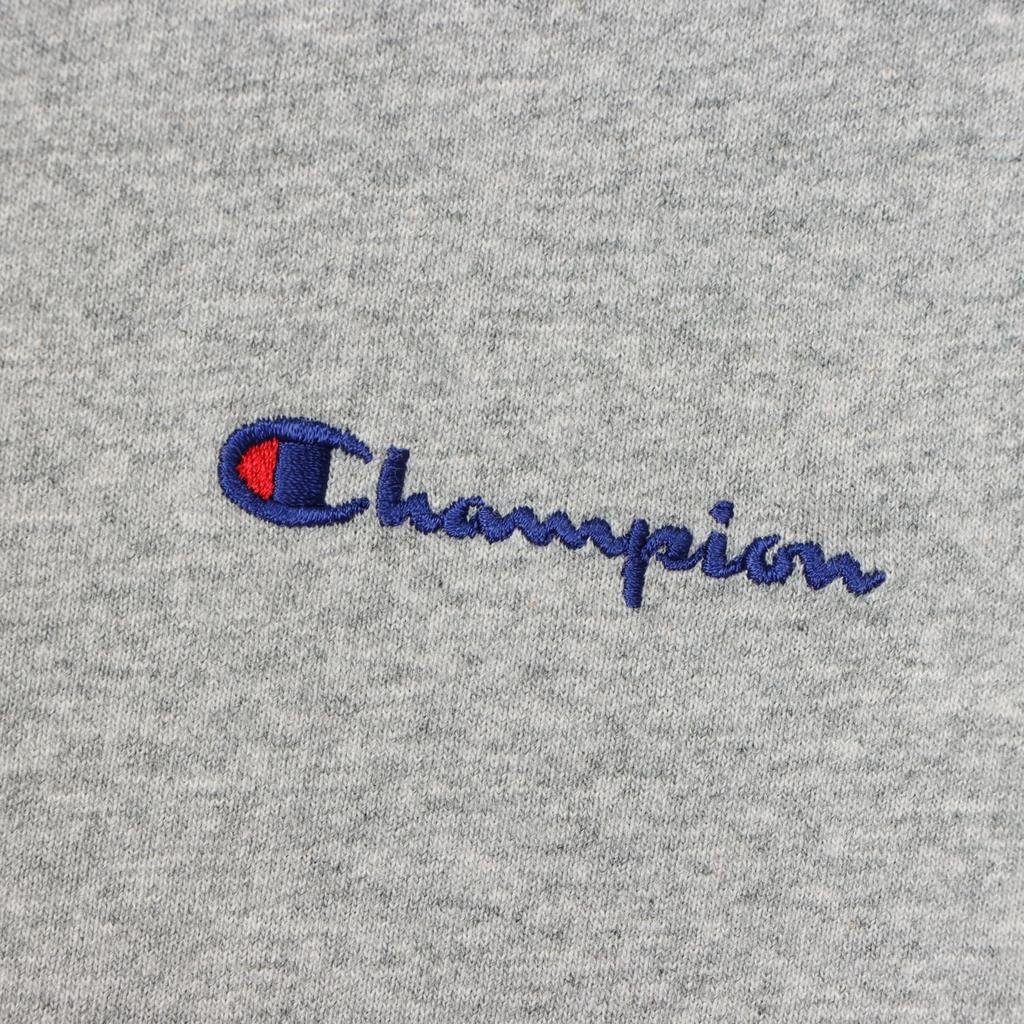 Champion Long Sleeve Crew Neck CottonUSA Script Oxford Size M Women's Dress, 100% Cotton, Logo, Gray, (CW-W401)