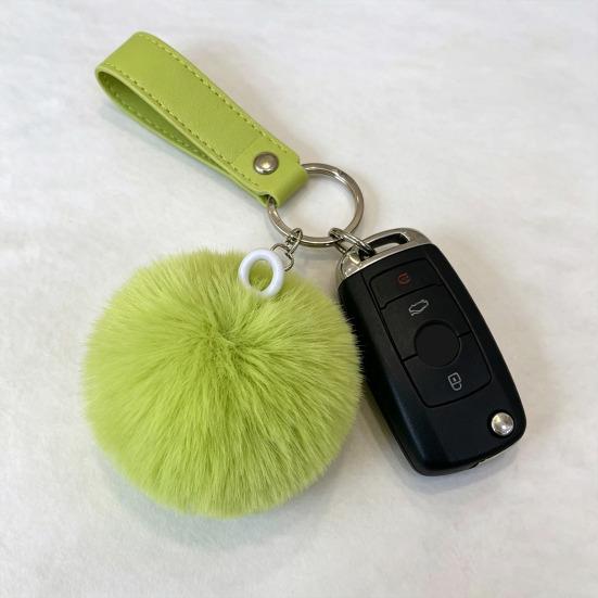 Faux Fur Pom Pom Fluffy Ball with Elastic Loop Cute Plush Ball Bag Charm for Craft Projects Hat Accessories