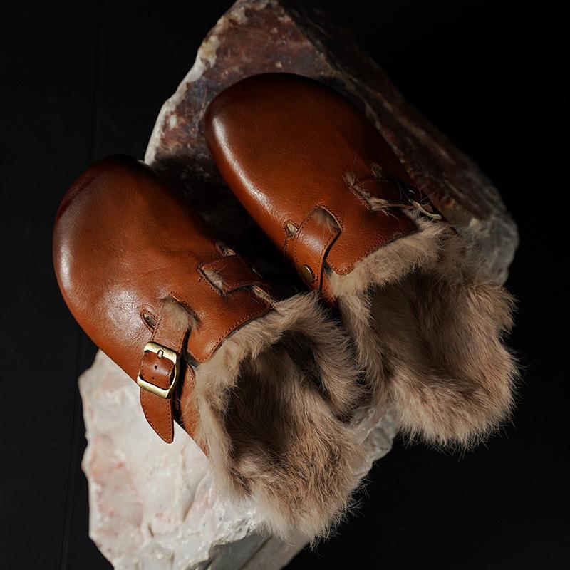 

Anti-slip Shoes, Thick-soled Cotton Shoes with Fleece for Autumn and Winter, Closed-toe Shoes for Women 40 коричневий