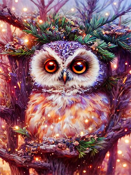 Full Square/round Diamond Art Painting Owl Cartoon 5d Diy Embroidery Mosaic Animal Crystal Wall Sticker Decor Home