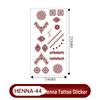 Lace Brown Waterproof Henna Flower Tattoo Stickers for Hands