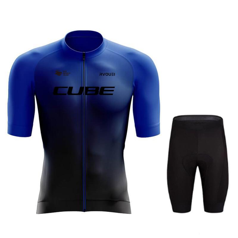 Rvouei Cube Team Quick Drying  Clothing MTB Bike Uniform Maillot Ropa Ciclismo Hombre Bicycle Suit 2026 Summer Breathable Cycling Suit Set