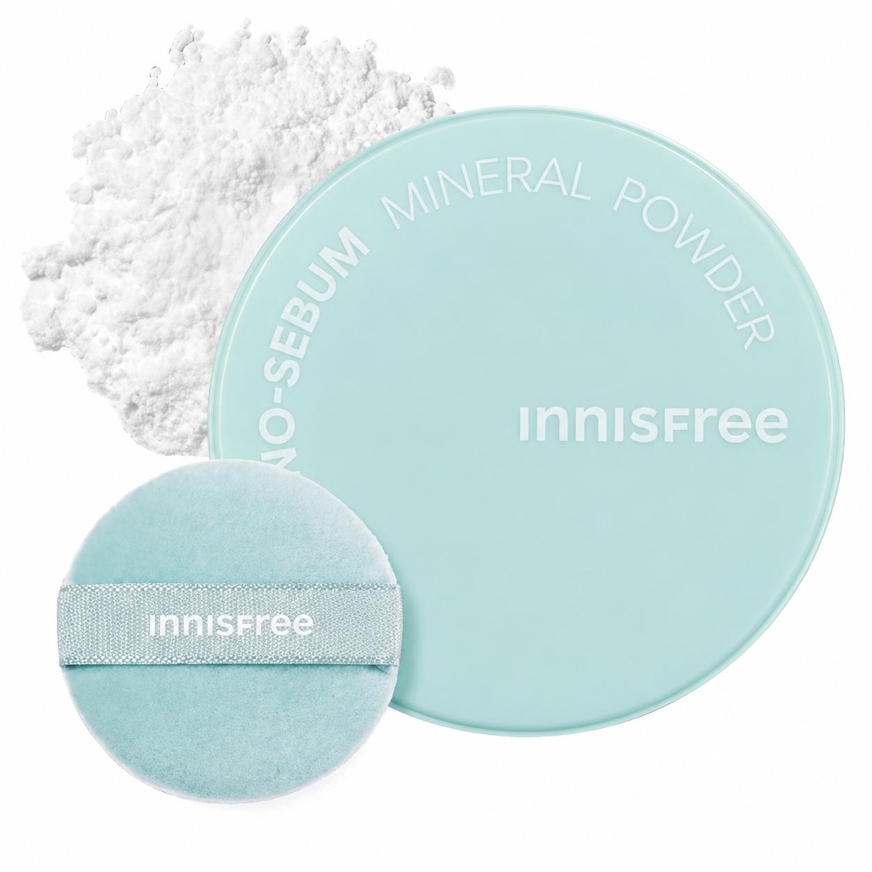 innisfree No Sebum Mineral Powder, 5g, Oil-Absorbing Loose Setting Powder for Shine Control