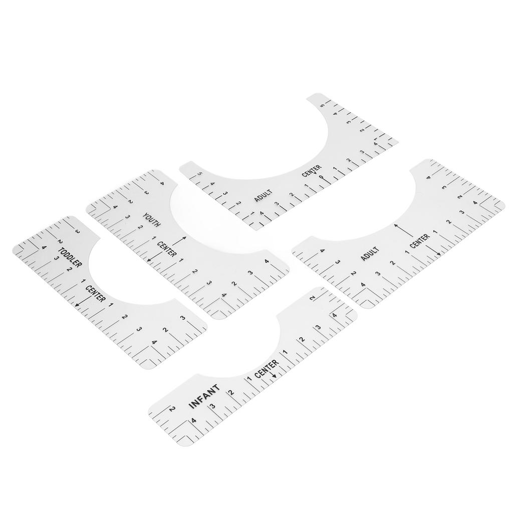 T Shirt Ruler Reusable PVC Shirt Guide Ruler Round Neck Alignment Ruler for Household Office
