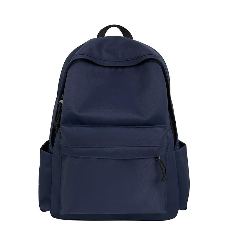 Schoolbag Fashion Trendy Color Internet Celebrity Bag Large Capacity Campus Student Travel Backpack Junior High School Student Solid Color Lightweight