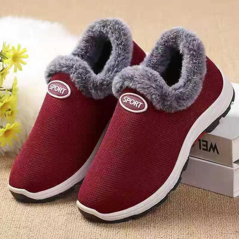 Winter women's cotton shoes old Beijing cloth shoes medium and old velvet thickened sports shoes soft sole warm mother cotton shoes