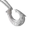 [Aloha Lokahi] Hawaiian Jewelry Necklace, Surgical Stainless Steel Fish Hook, Stainless Silver Figaro Chain (2mm Width), 45cm