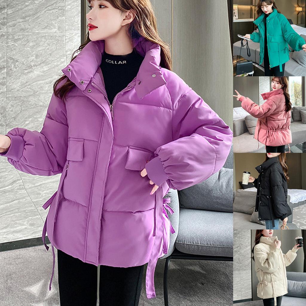 Women's Fashion  And Winter Stand-Up Collar Loose Thickened Cotton Jacket Down Cotton Jacket