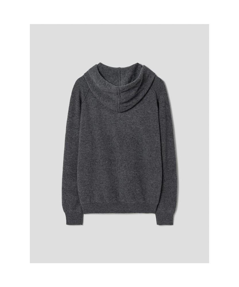 SHIFT.G Wool Texture Hoodie Sweater Ash