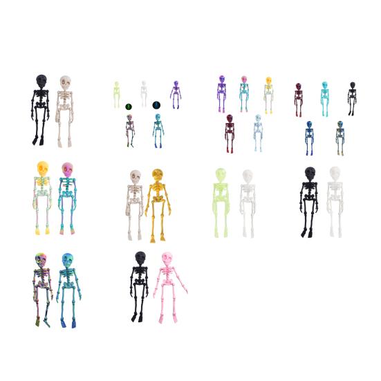 Skull Fridge Magnets with Movable Joints Halloween Poseable Skeleton Fridge Magnet Quirky Gothic Refrigerator Stickers for Kitchen Office
