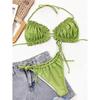 Sexy Ruffle Frill Bikini Solid Swimwear Women Swimsuit Female Bikini Set Bathing Suit Beachwear Swim Lady Bathers