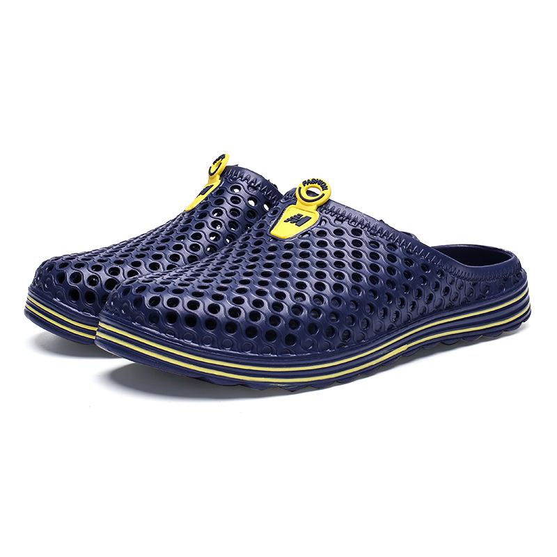 Beach Shoes Non-Slip Platform Sandals Couple Casual Cool Slippers Men'S Hole Shoes Bag Head Half Drag Men