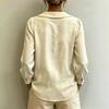 Women Long Sleeve Blouse Loose Fit Peter Pan Collar Shirt Breathable Puff Sleeve Top Casual Workwear