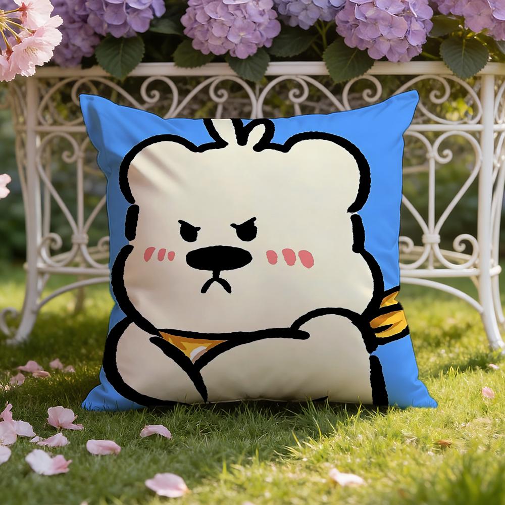 Sticker Cute Bear Stickers Cushion Cover Home Car DualScene Pillow Cover Reversible for Premium Comfort