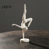 Versatile White Table Decor 3D Printed Rhythmic Gymnastics Figurine, Modern Minimalist Art Sculpture, Elegant Sculpture Handstand Ballet Pose