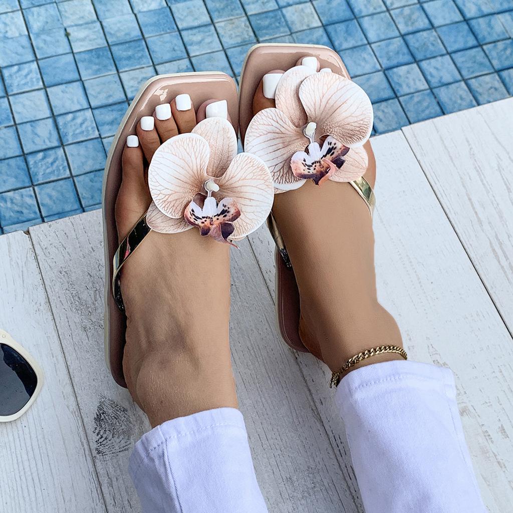 Butterfly Orchid, Flowers, Flip Flops, Beach, Beach Shoes, Girls, Vacation, Leisure, Sandals, Flat Slippers