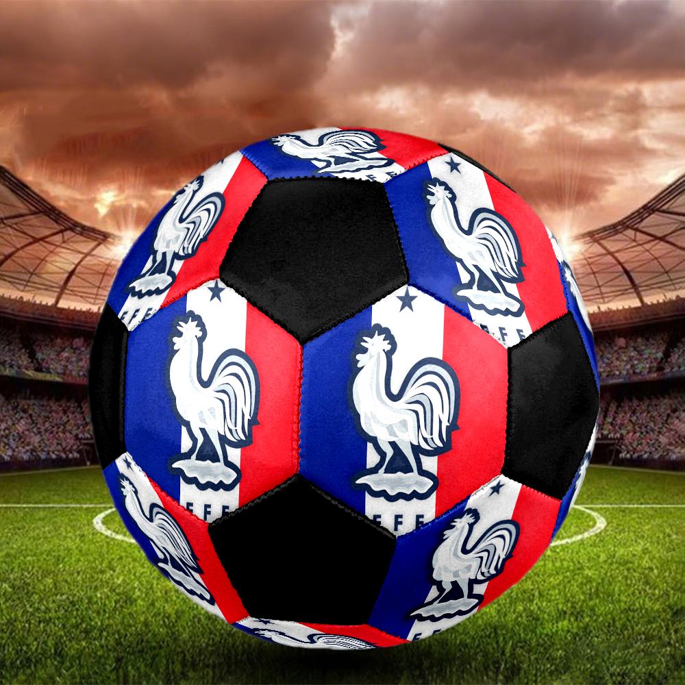 Pallone Calcio a 5 FFF Francia Colorato Cucito a Macchina PVC Misura 5 Pronto per Allenamento di Squadra Competizione Resistente Alta Rimbalzabilità Fantastico Regalo Sportivo