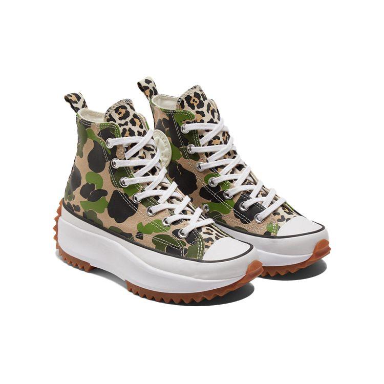 Converse Run Star Hike High Arkivtrykk Camo Unisex Sneakers Grønn Kandisert-Ingefær Pikant-Grønn 170913C