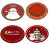60/80CM Santa Claus Round Christmas Rug Anti-Slip Xmas Floor Mat  for Bedroom Living Room