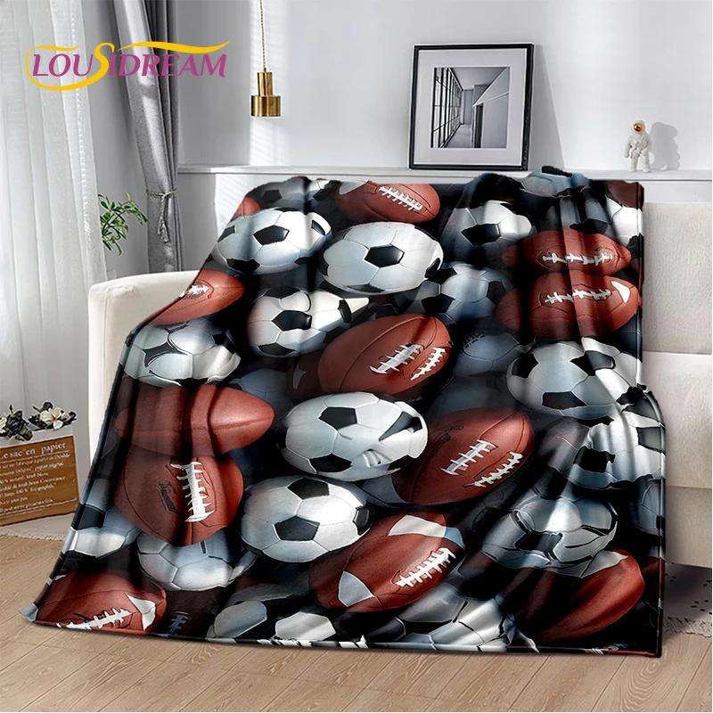 Rugby Field Rugby 2025 Style New American Football Cartoon Soft Blanket,Soft Throw Blanket for Home Bedroom Bed Sofa Travel Kids