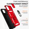 For iPhone 11 Pro Case Kickstand PC+TPU Hybrid Phone Shell with Camera Slide Cover -  Red