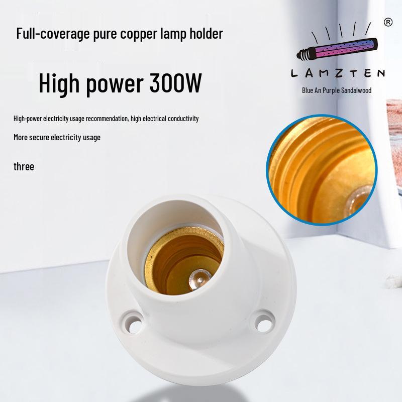 E27 Outdoor Waterproof Pure Copper Lamp Holder with Silicone Wire