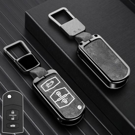 Zinc Alloy Leather Car Key Case Cover For Mazda 2 3 5 6 BT50 MPV CX-7 CX-9 MX5