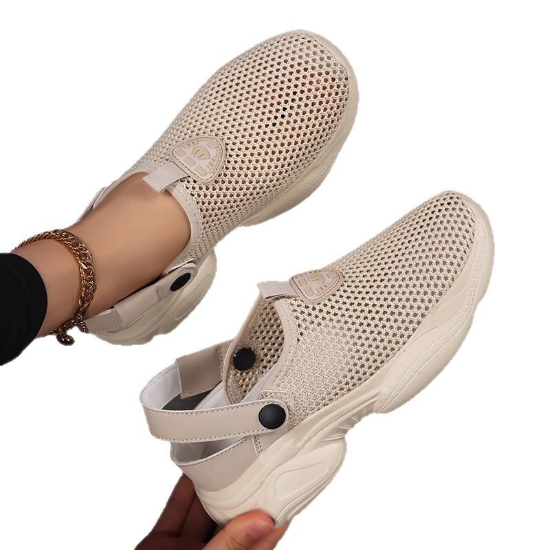 Women's non-slip and breathable fly-woven bag head slippers, thin breathable and lightweight casual sports sandals