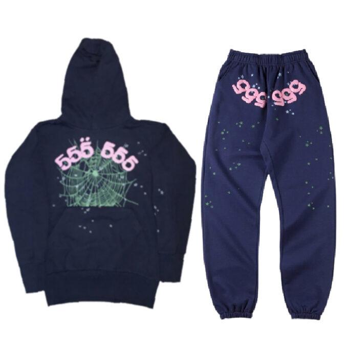 Sp5der Dark Brown Jumper Sweater Suit Sports Suit Sweatshirt Jogging Pants and Hoodie Jacket