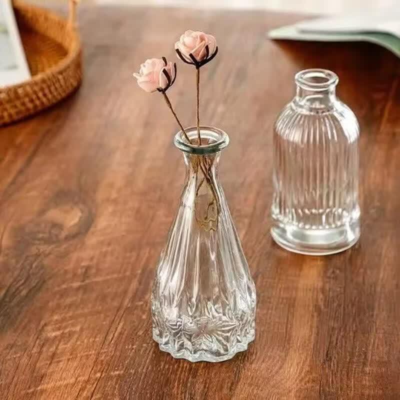 SEE KEAN Simple Transparent Striped Glass Vase