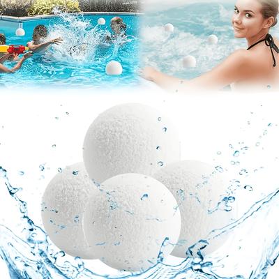 Čisticí koule do bazénu, Vláknité koule, Opakovaně použitelné olejové koule, Čistitelné filtrační koule pro SPA pro odstraňování vodního kamene, pro vířivky a horké vany, Omyvatelné, 5 ks