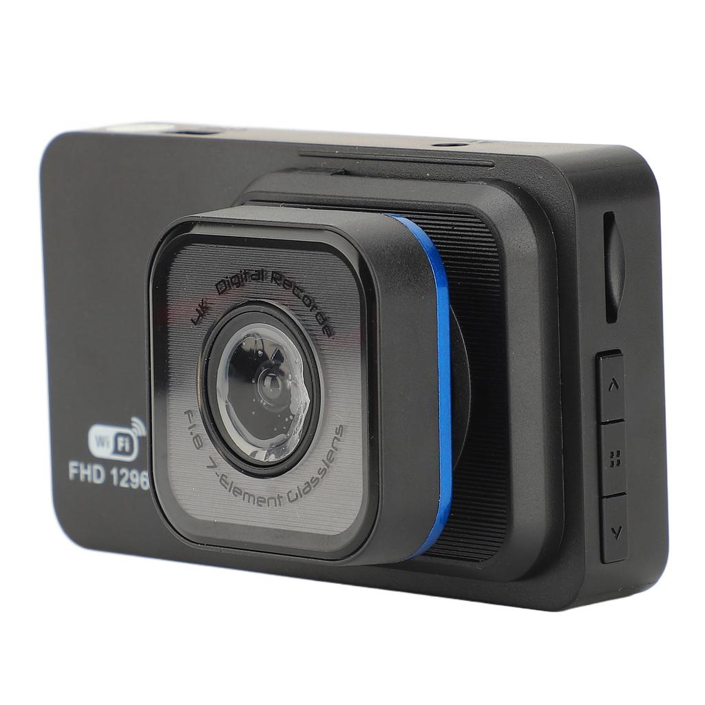 3in Driving Recorder 1296P Wide Angle Front Rear Recording WiFi Dash Cam Driving Video Recorder Camera for Vehicle