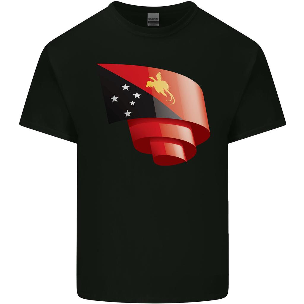 Curled Papua New Guinea Flag Day Football Unisexs Light Cotton TShirt