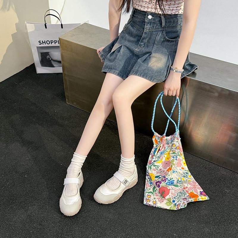 French Mary Jane women's shoes 2025 new summer Velcro with skirt thick sole beautiful not tired feet small single shoes