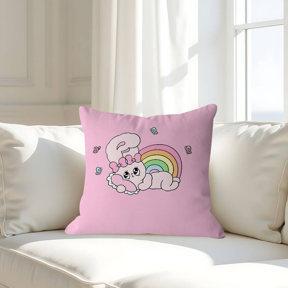 Cute E-Esther B-Bunny Pillow Case Removable Washable Cushion Cover – All-Season Soft Linen