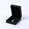 Black Right Angle Flip-top Jewelry Gift Box - Ring & Earring Packaging with Logo Printing