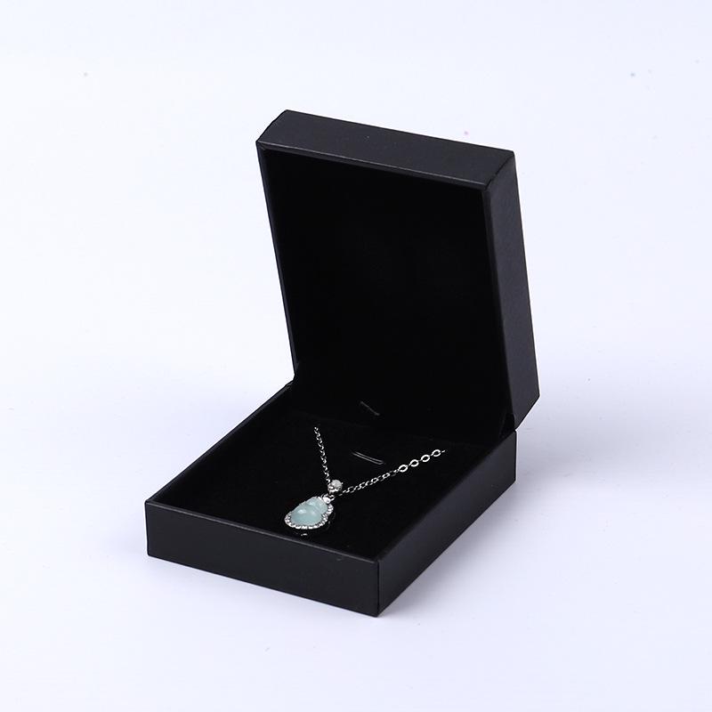 Black Right Angle Flip-top Jewelry Gift Box - Ring & Earring Packaging with Logo Printing