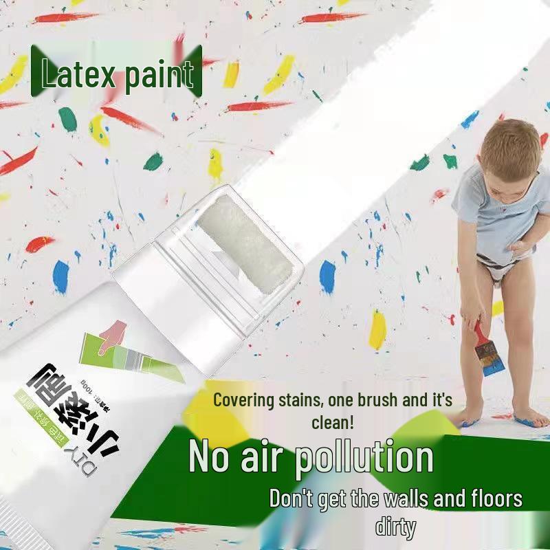 Rychleschnoucí bílá barva na stěny bez zápachu váleček pro interiérovou renovaci a krytí skvrn