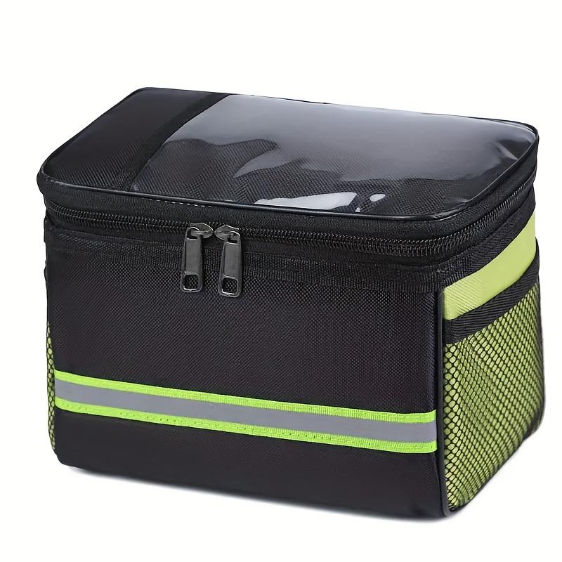 Large Capacity Polyester Bicycle Handlebar Bag, Universal Front Phone Pouch for Mountain Bikes, E-Bikes, and Scooters