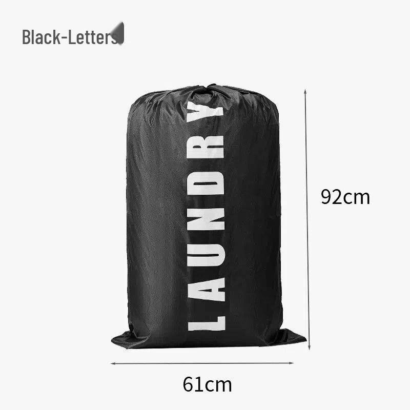 Large Waterproof Smiley Print Laundry Bag - Oxford Cloth, Drawstring Closure for Travel