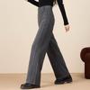 Fanzhen Women's High-Waist Wide-Leg Wool Blend Pants
