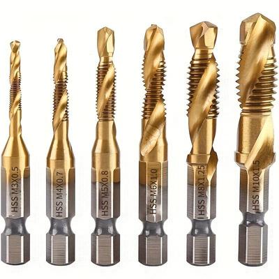 6Pcs/set Composite Tap Machine with Spiral Tap Tool Wholesale Tapping Chamfering Integrated Hexagonal Handle Drill Set
