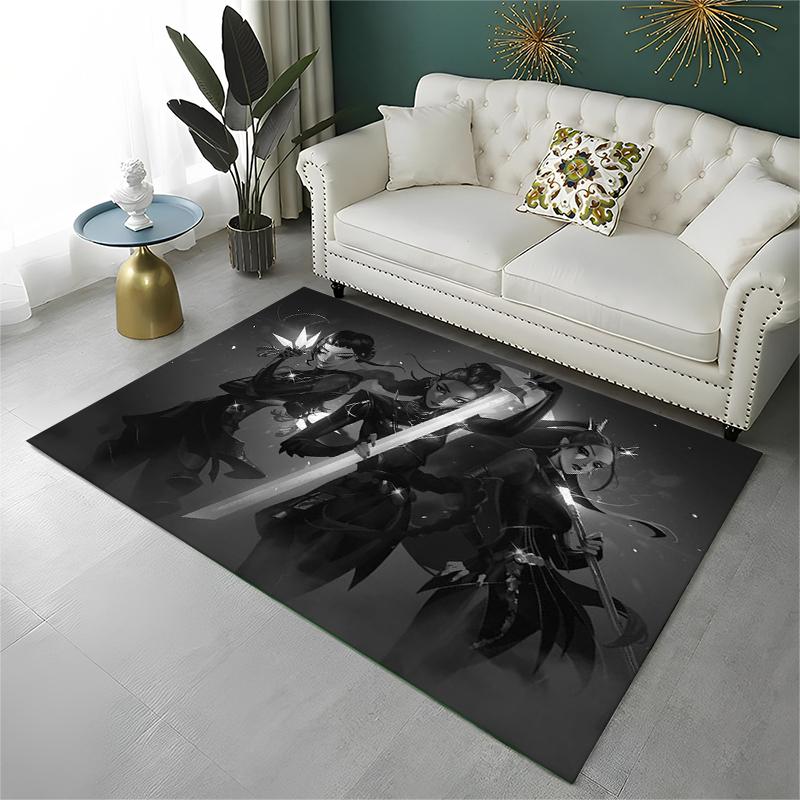 KPop Dämonenjäger Saja Jungs Cartoon Rutschfeste Teppichmatte für Wohnzimmer, Schlafzimmer, Spielzimmer, Teppich Bodenmatte Heimdeko Teppich Kinderzimmer